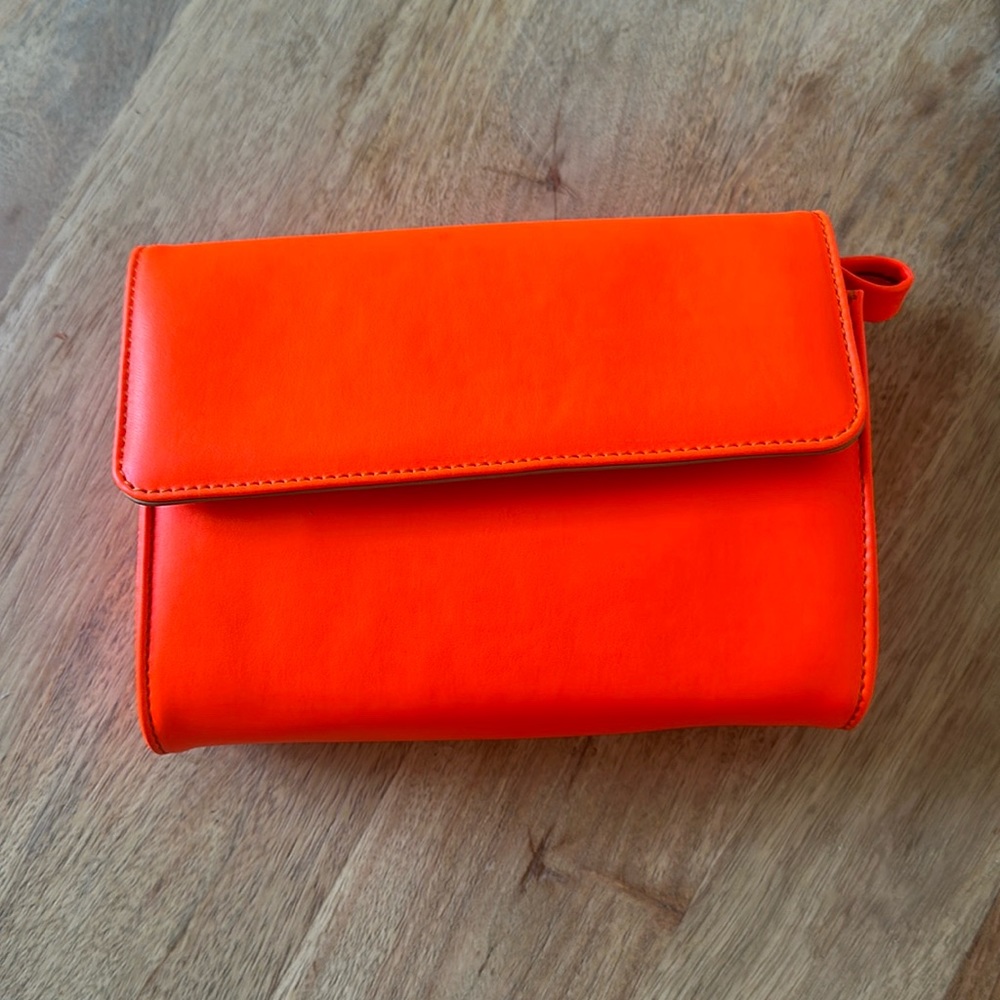 Brother Vellies Clutch Handbag- Neon Orange